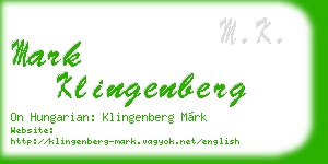 mark klingenberg business card